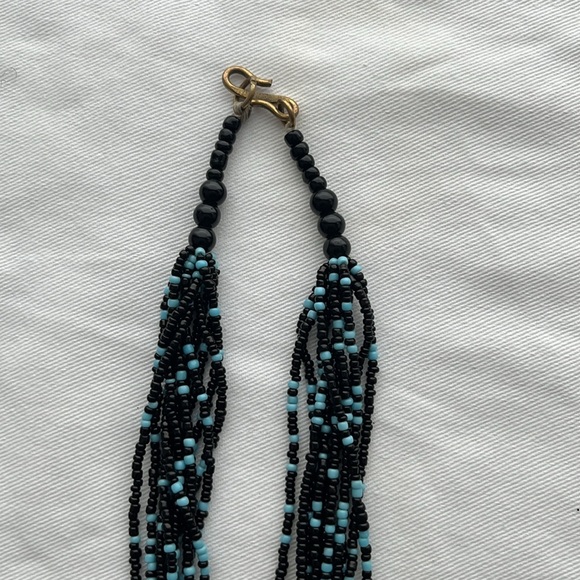 Light Blue and Black Antique Handmade African Necklace - Picture 6 of 6